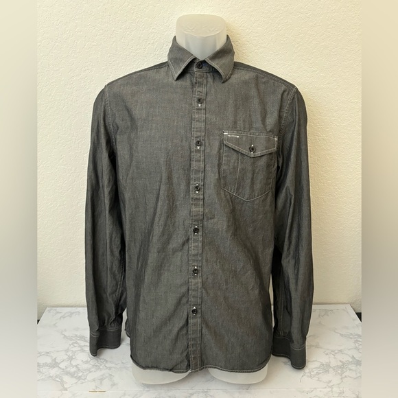 Kenneth Cole Reaction Other - Kenneth Cole Reaction Mens Sz Small Long Sleeve Button Up Shirt Gray Pocket​​